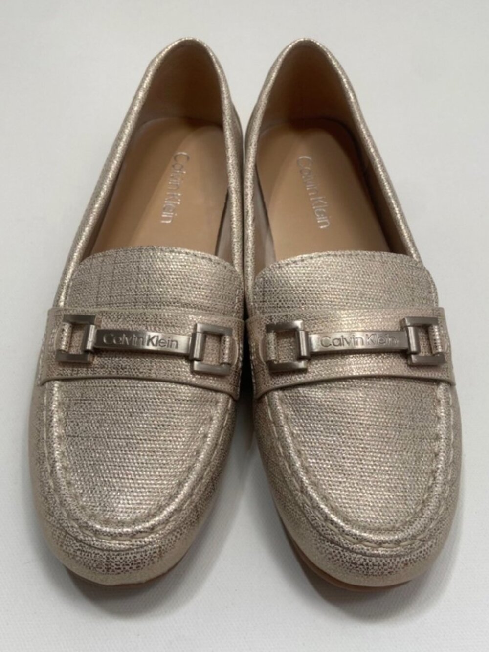 Calvin Klein Gold Logo Loafer Size 6.5 M